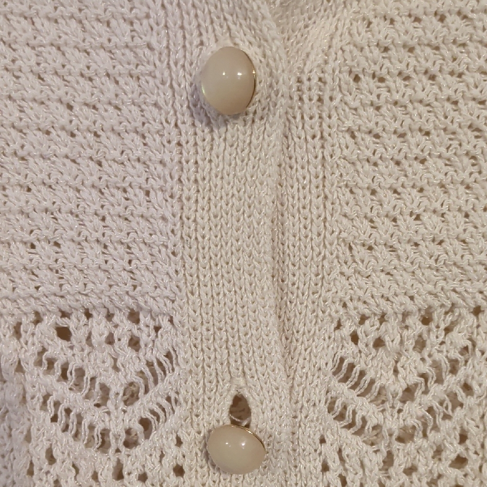 Zara White Crochet Women's Cardigan - Picture 4 of 4